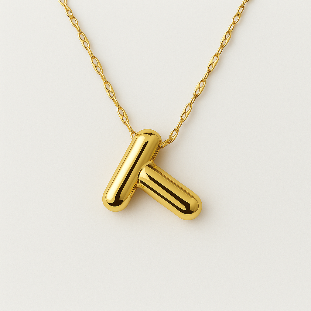 Goldbuchstabe "T" Anhänger Halskette