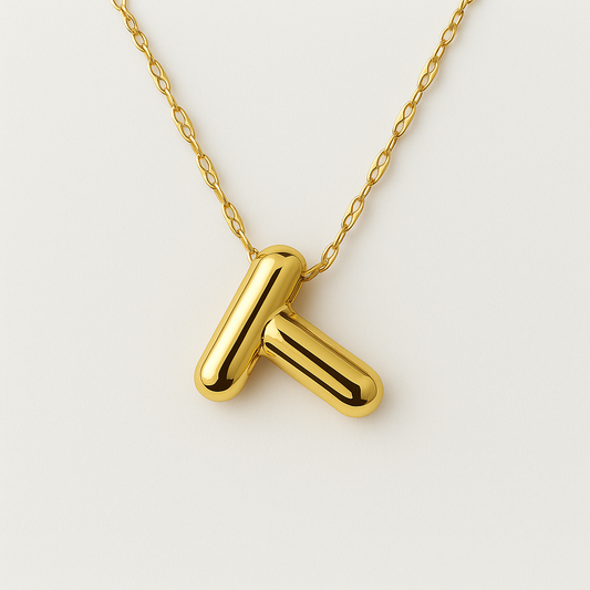 Goldbuchstabe "T" Anhänger Halskette