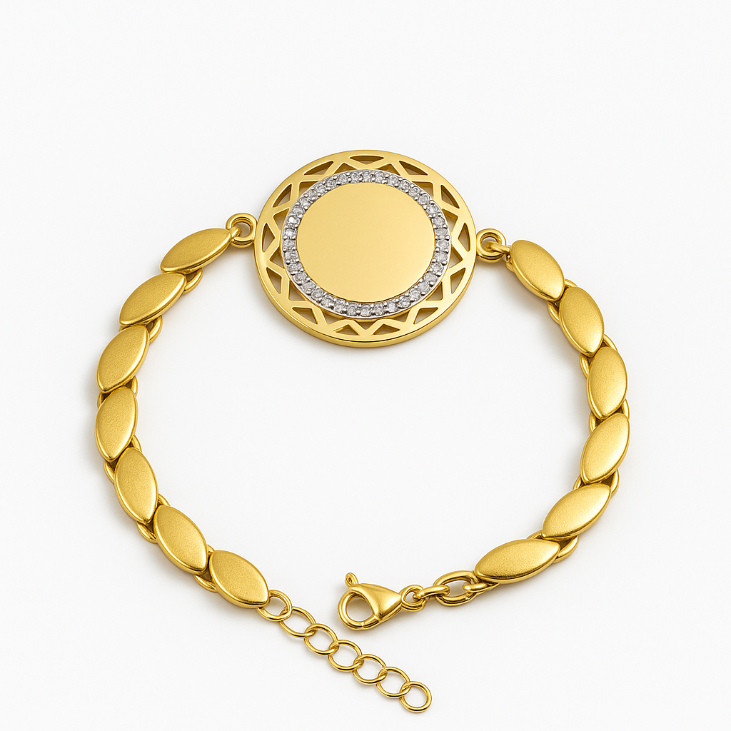 Gravierbares Armband mit Blattglieder