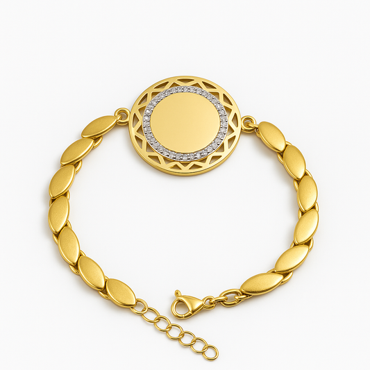 Gravierbares Armband mit Blattglieder