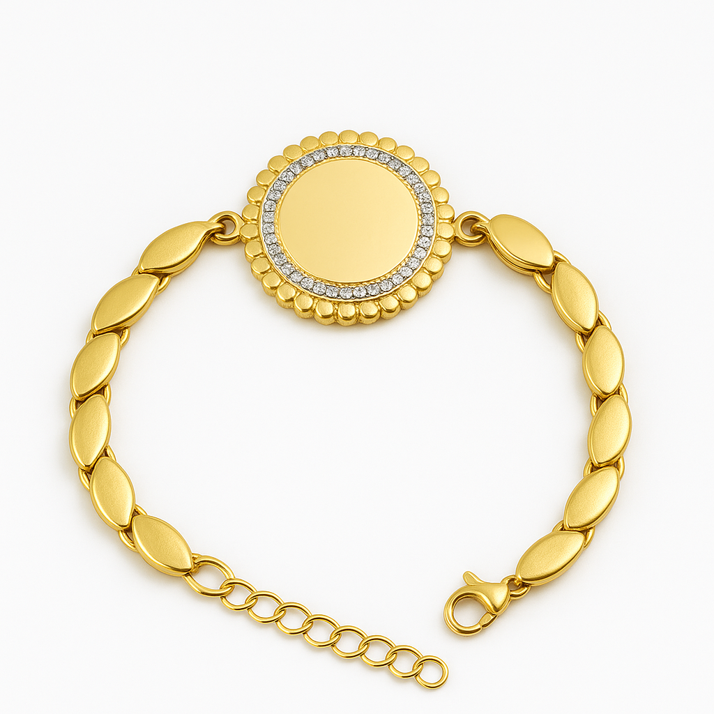Gravierbares Armband mit Blattglieder