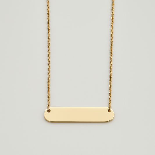 Personalisierte Namenskette  Gravurplatte in Gold