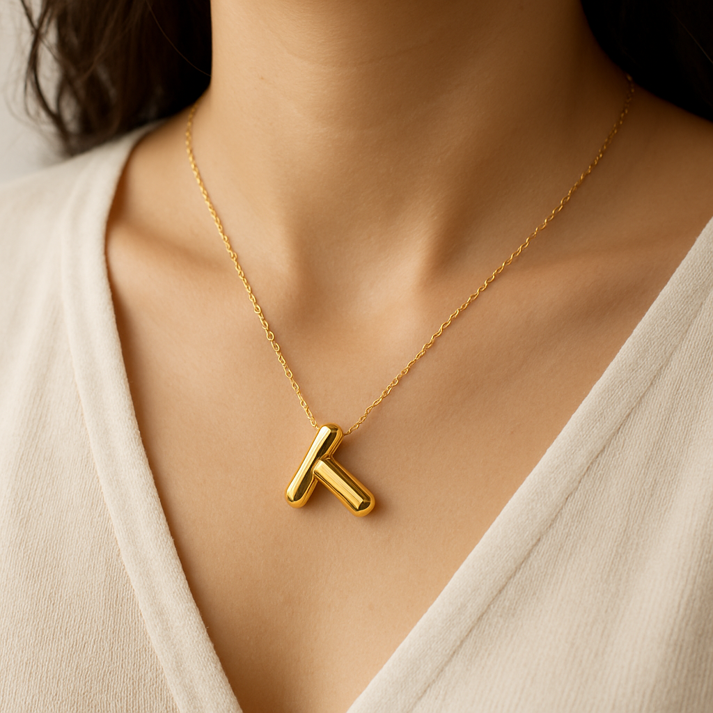 Goldbuchstabe "T" Anhänger Halskette