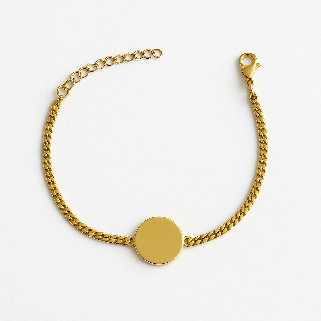Armband mit runder Gravurplatte