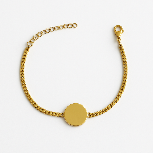 Armband mit runder Gravurplatte