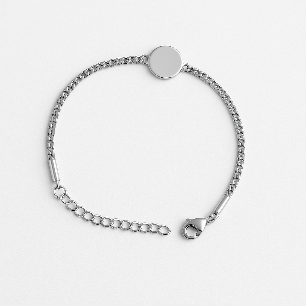 Armband mit runder Gravurplatte