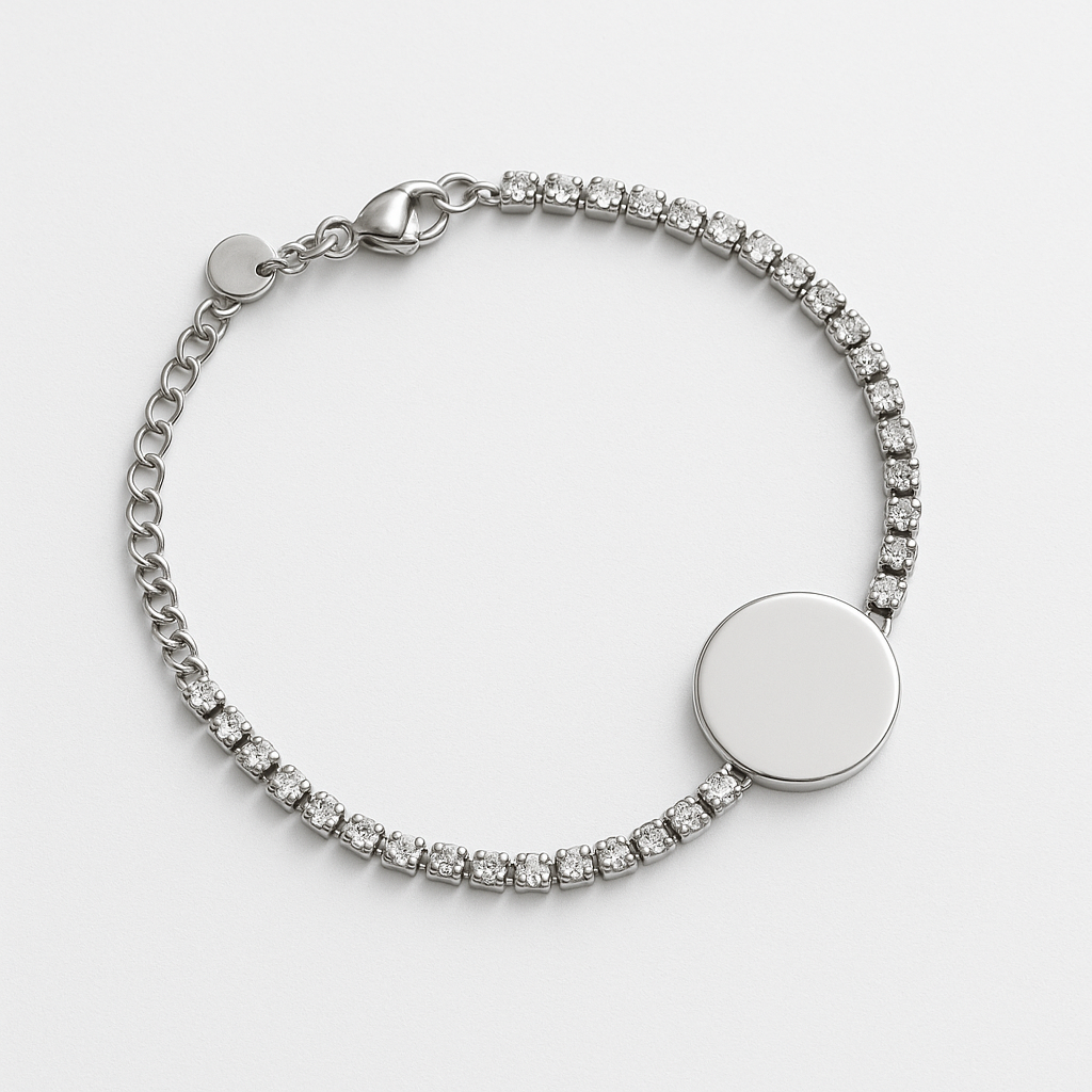Armband mit runder Gravurplatte